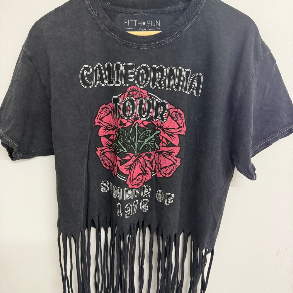 Fifth Sun Black California Tour Fringe Tee - Picture 4 of 12